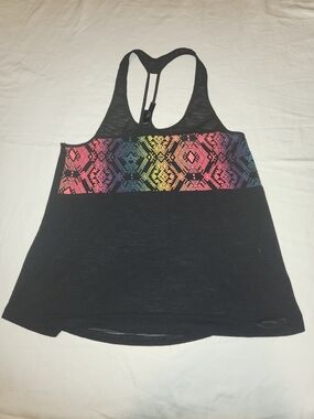 Aeropostale Black Racerback Tank with Rainbow Aztec Band
